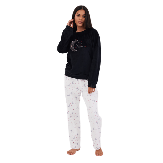 Dreamy night Full Winter Pyjama Black