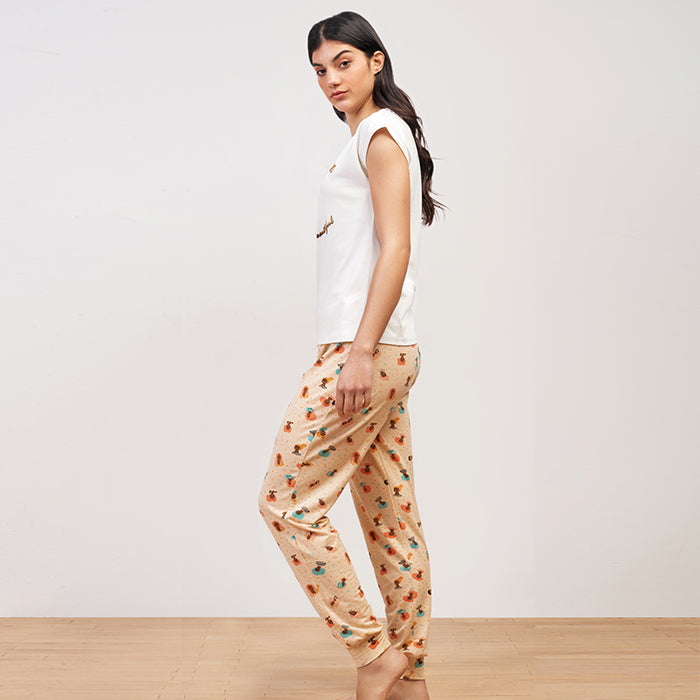 Summer Vibes Summer Full Pyjama - White