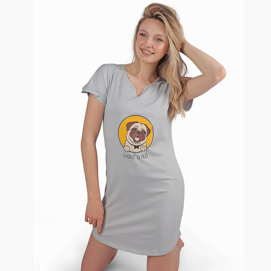 Pineapple Summer Short Nightshirt Gray