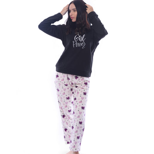 Princess Black Shirt Winter Pyjama