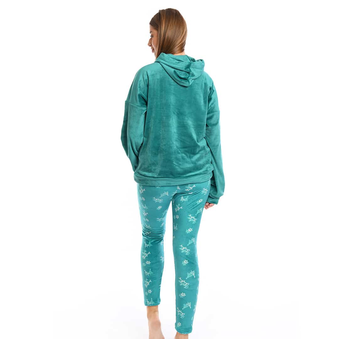Green Christmas Full Pyjama Velour