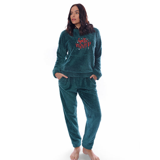Green & Grey Winter Full Pyjama Polar