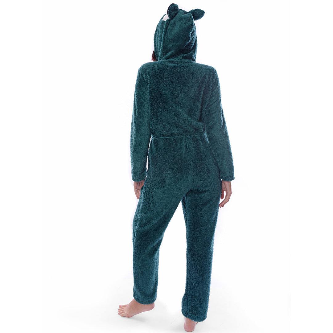 Green & Grey Winter Jumpsuit Polar